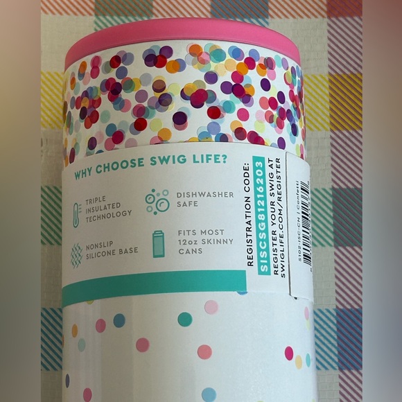 NWT SWIG LIFE 12 OZ INSULATED STAINLESS SKINNY CAN COOLER & LAMINATED TOTE BAG - Picture 5 of 12